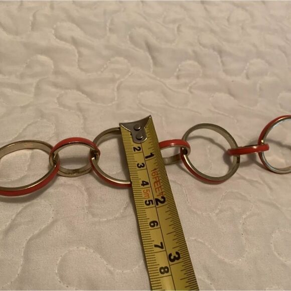 Signed T For Talbots Gold Tone & Reddish Orange Costume Jewelry Necklace - Picture 9 of 12